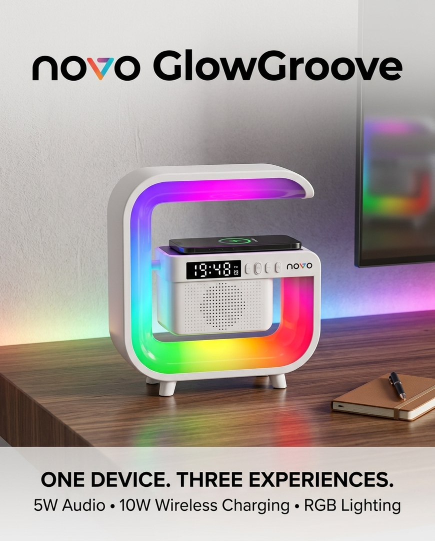 novo GlowGroove Wireless BT Speaker