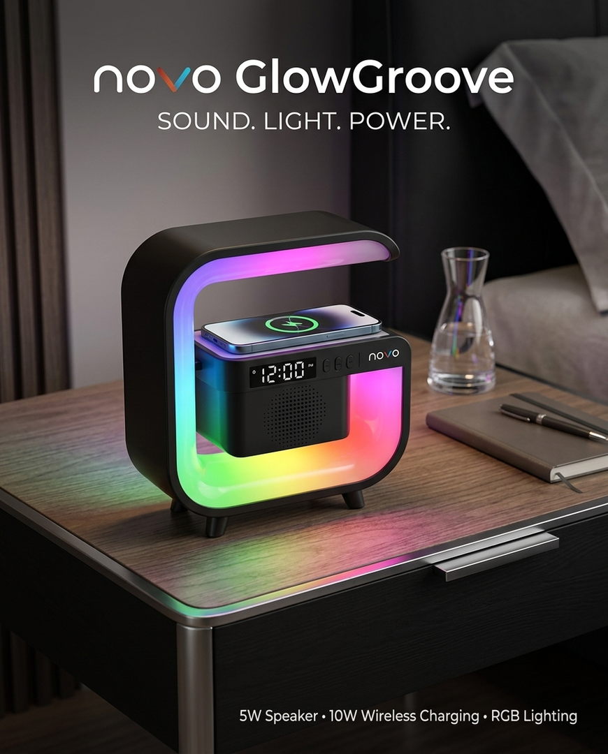 novo GlowGroove Wireless BT Speaker
