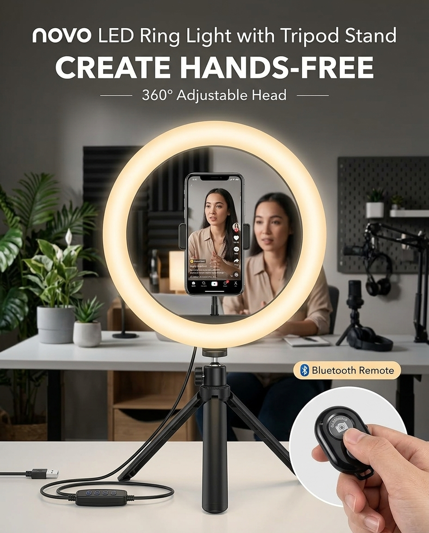 novo LED Ring Light With Tripod Stand