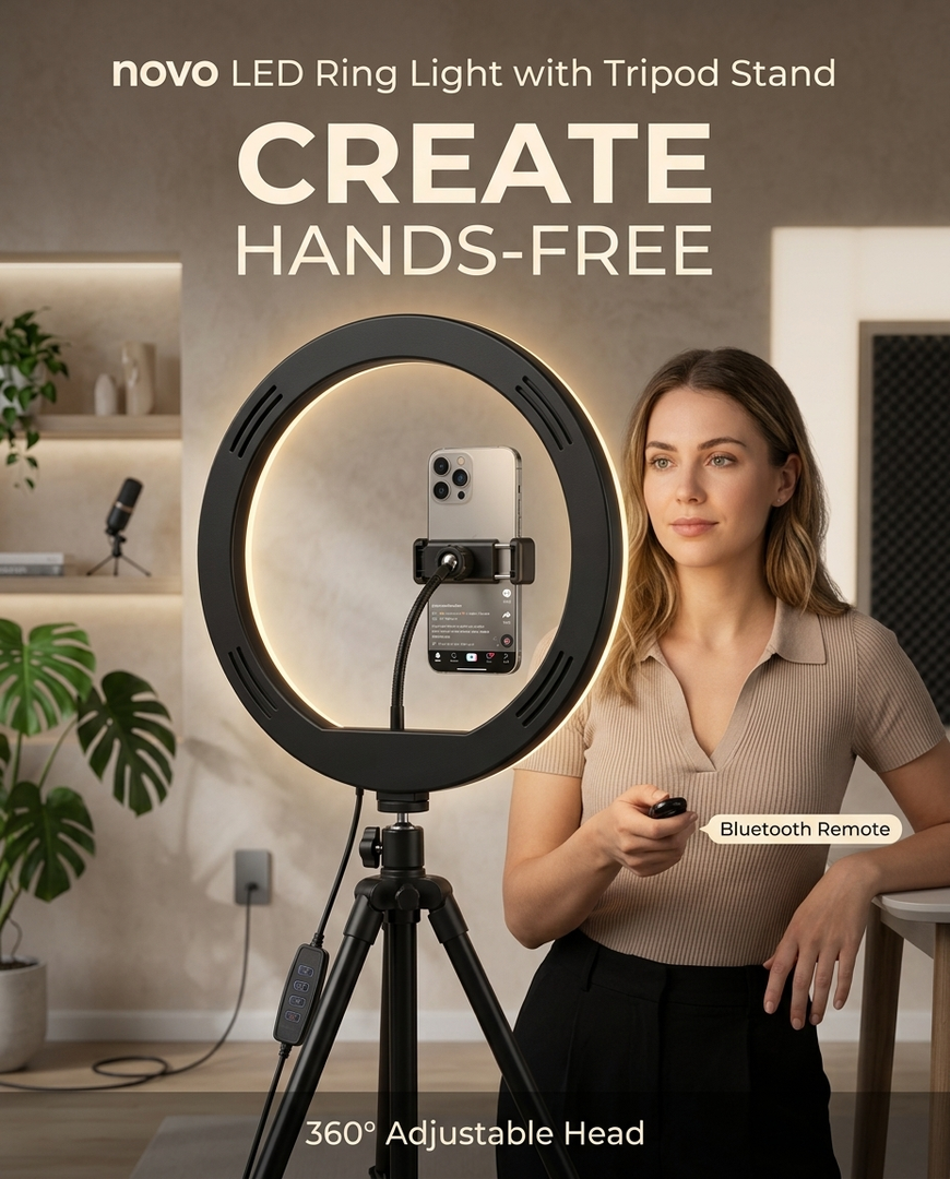 novo LED Ring Light With Tripod Stand