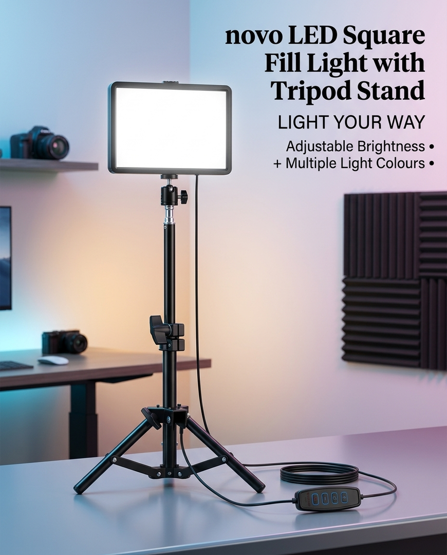novo LED Square Fill Light With Tripod Stand