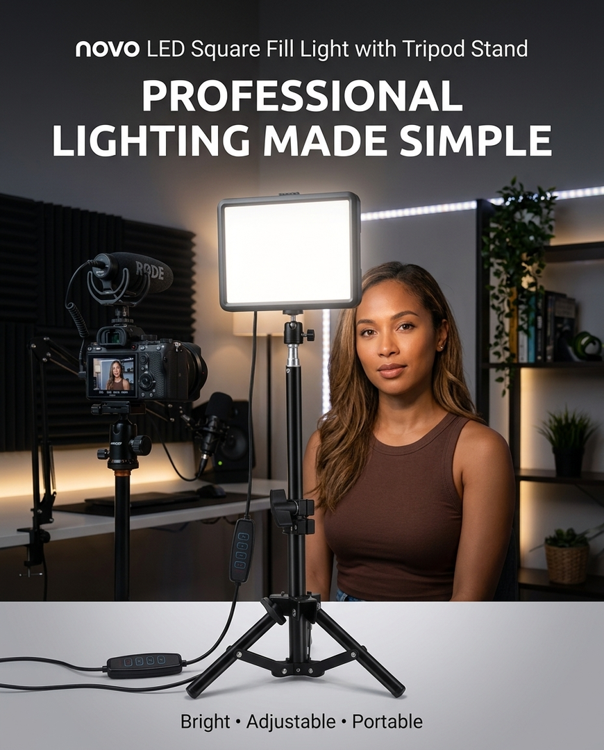 novo LED Square Fill Light With Tripod Stand