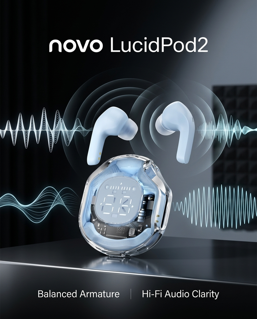 novo LucidPod2 True Wireless Earbuds