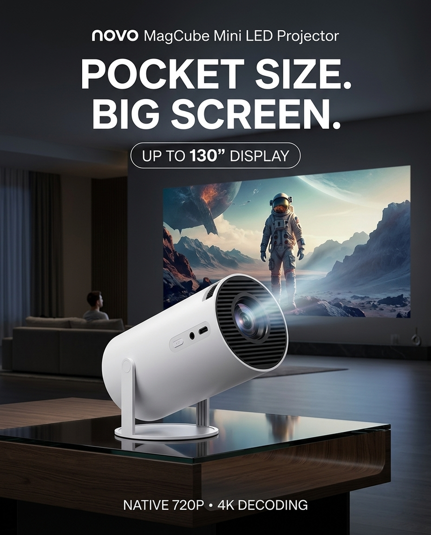 novo Magcube Mini LED Projector (Wi-Fi)