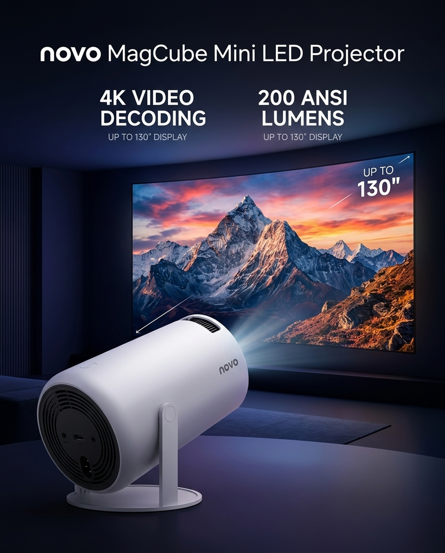 novo Magcube Mini LED Projector (Wi-Fi)