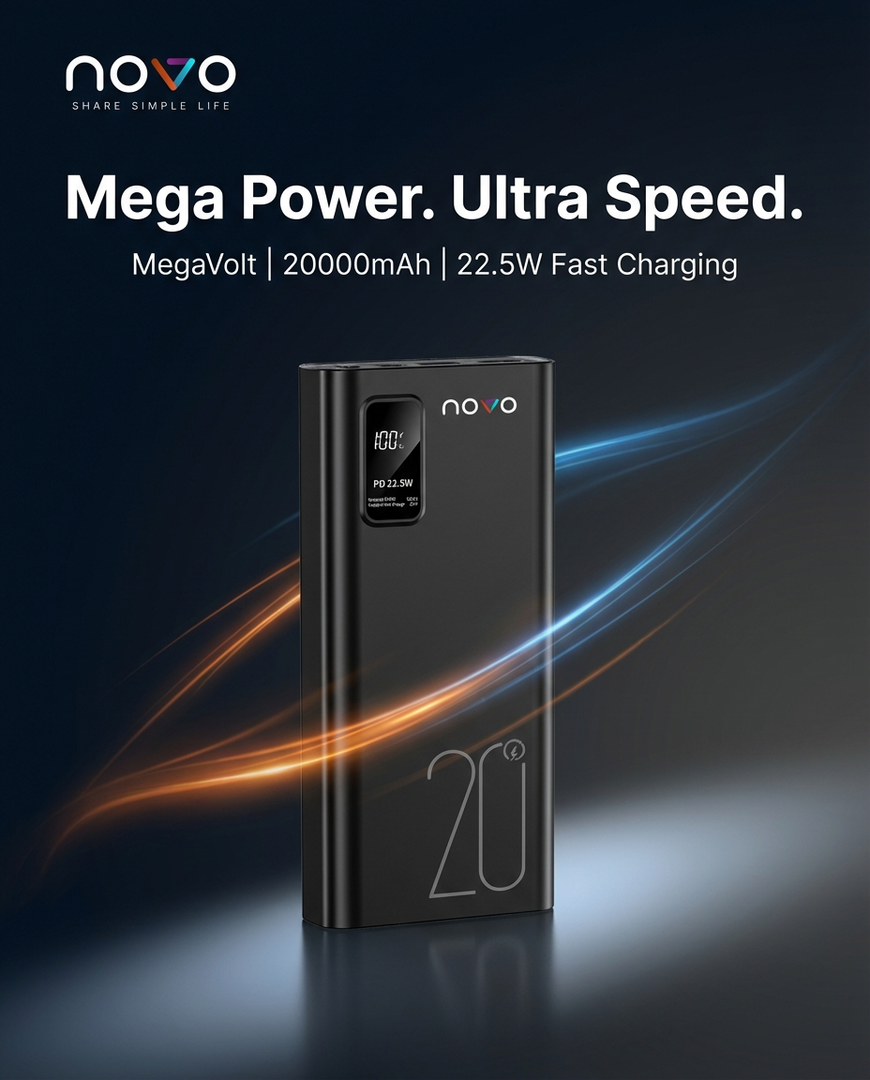 novo MegaVolt 20000mAh 22.5W Power Bank