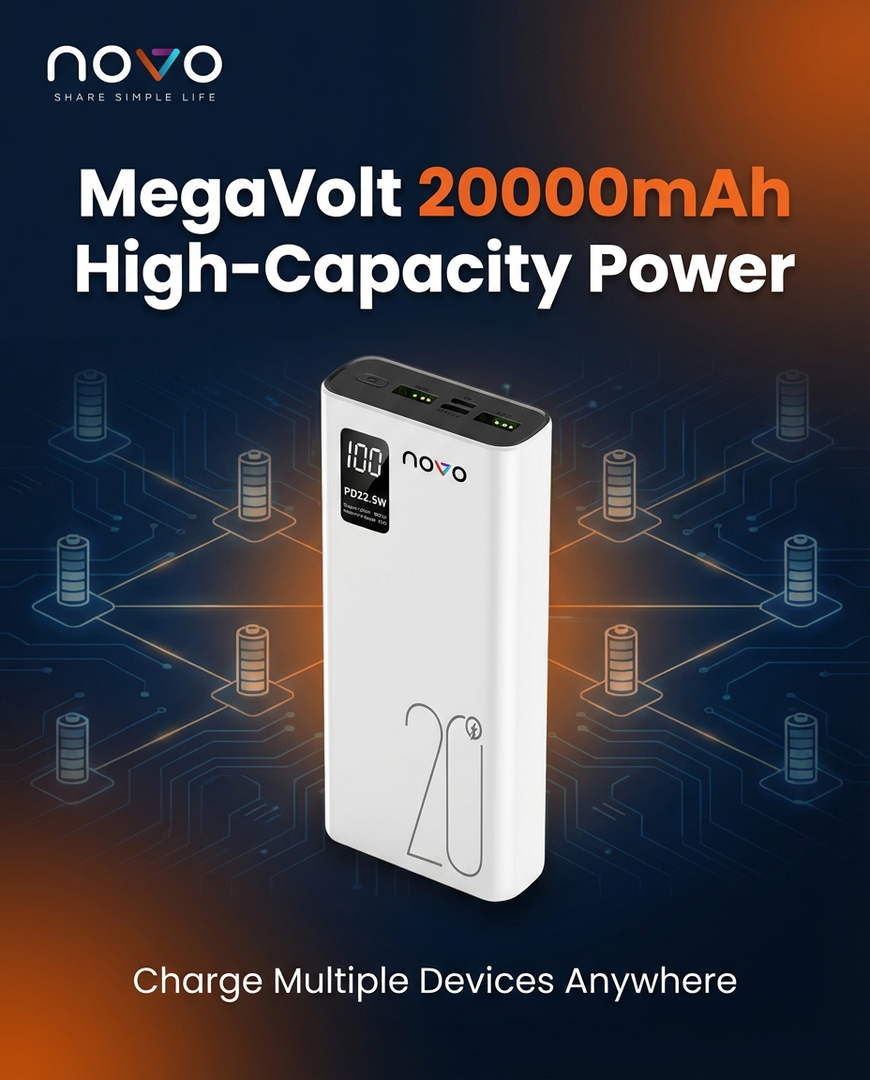 novo MegaVolt 20000mAh 22.5W Power Bank