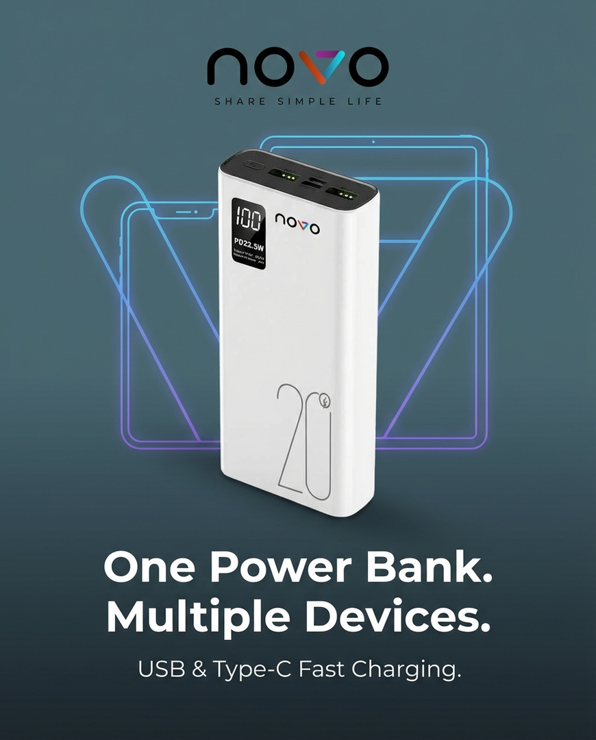 novo MegaVolt 20000mAh 22.5W Power Bank