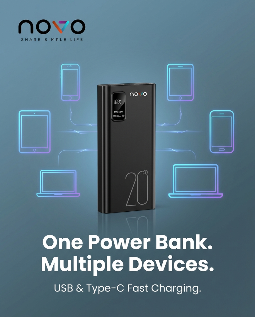 novo MegaVolt 20000mAh 22.5W Power Bank