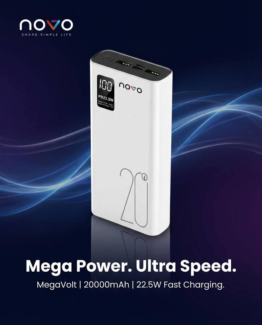 novo MegaVolt 20000mAh 22.5W Power Bank