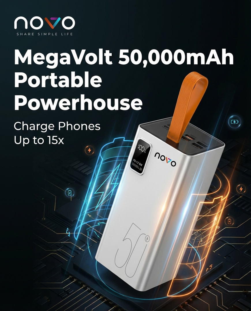 novo MegaVolt 50000mAh 22.5W Power Bank