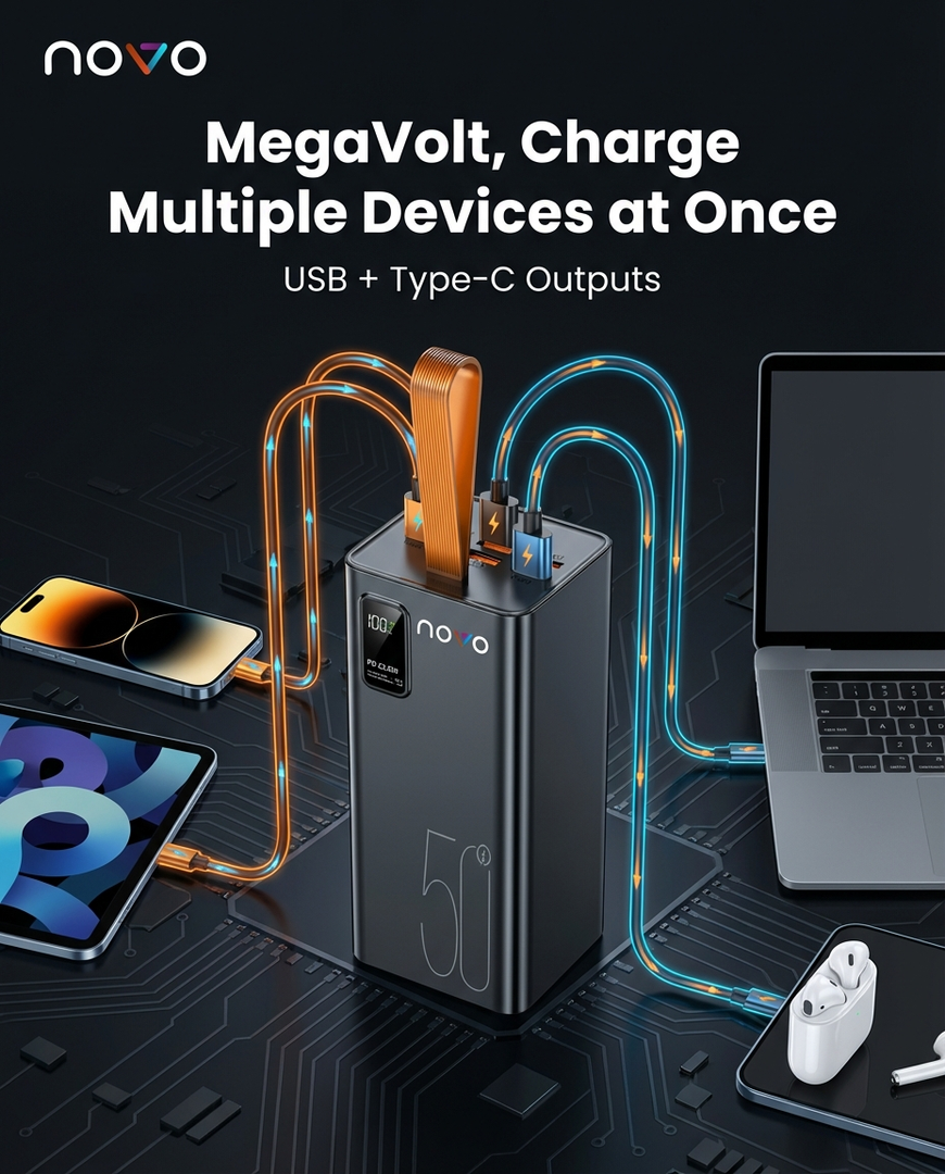 novo MegaVolt 50000mAh 22.5W Power Bank