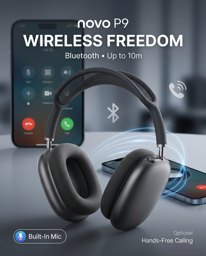 novo P9 Wireless Bluetooth Headset Headphone