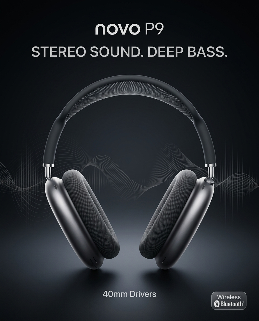 novo P9 Wireless Bluetooth Headset Headphone