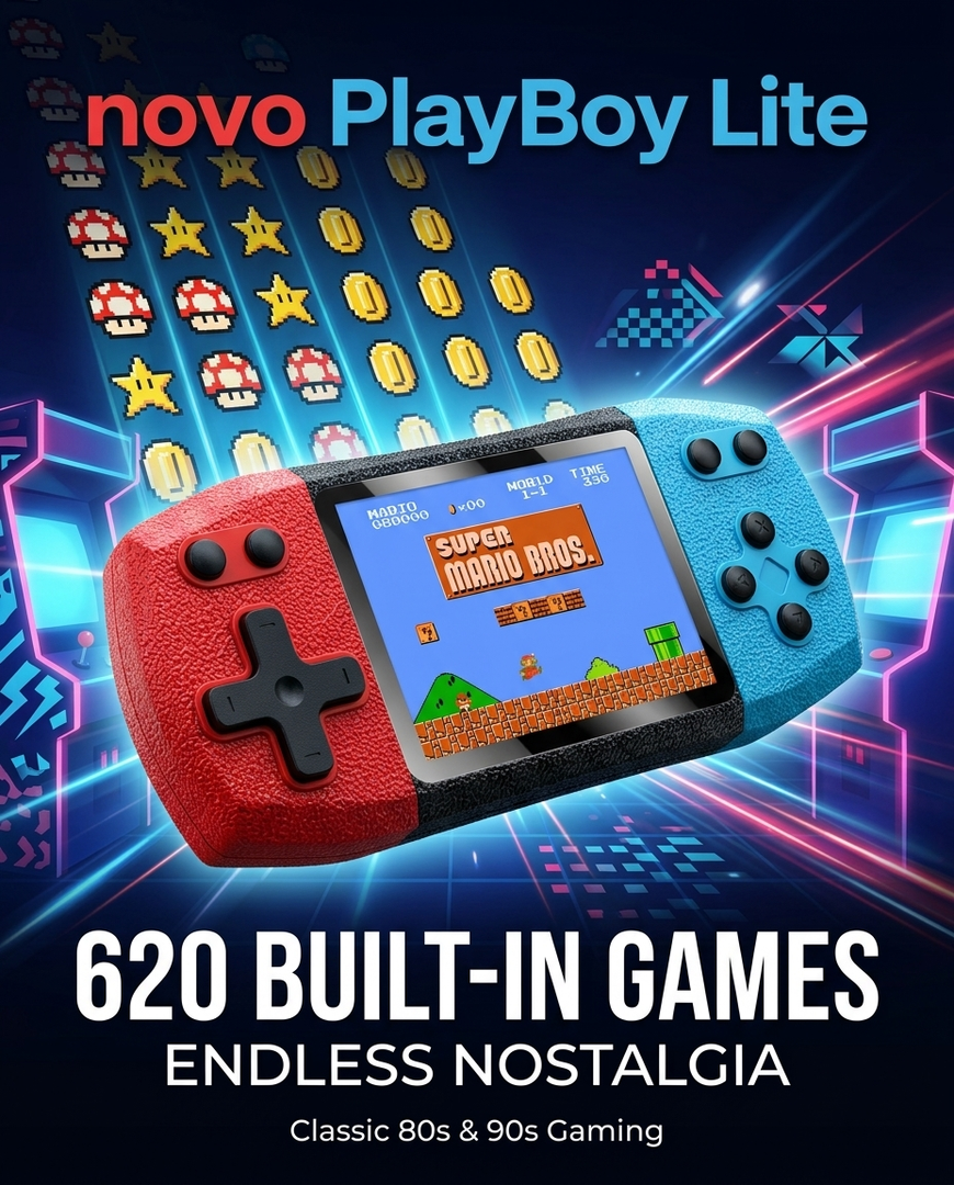 novo PlayBoy Lite Retro Video Game Console