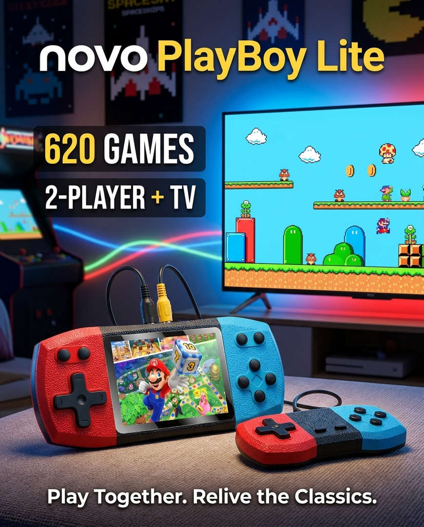 novo PlayBoy Lite Retro Video Game Console