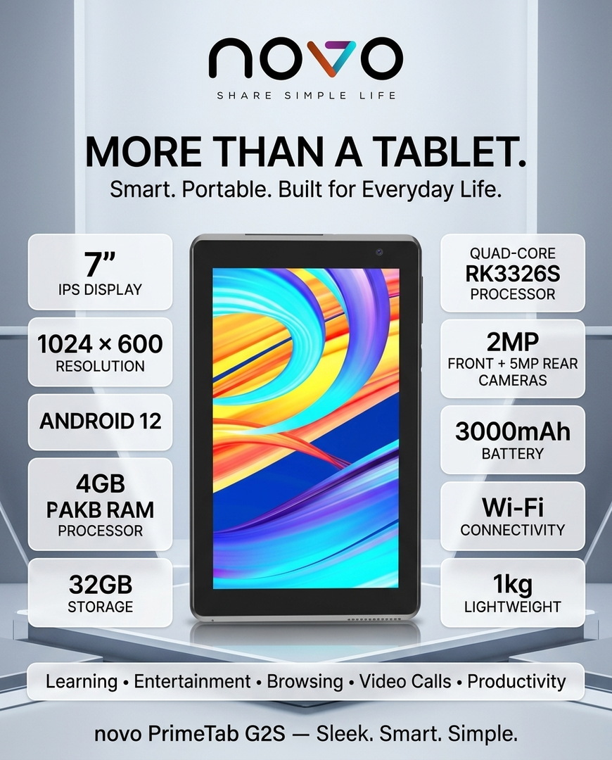 novo PrimeTab G2S  7” Android Tablet PC