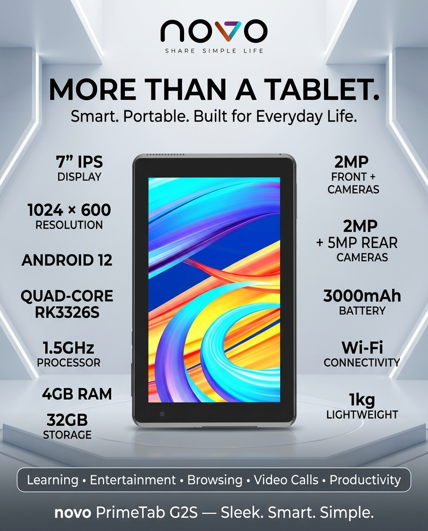 novo PrimeTab G2S  7” Android Tablet PC