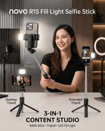 Load image into Gallery viewer, novo R1S Fill Light Selfie Stick