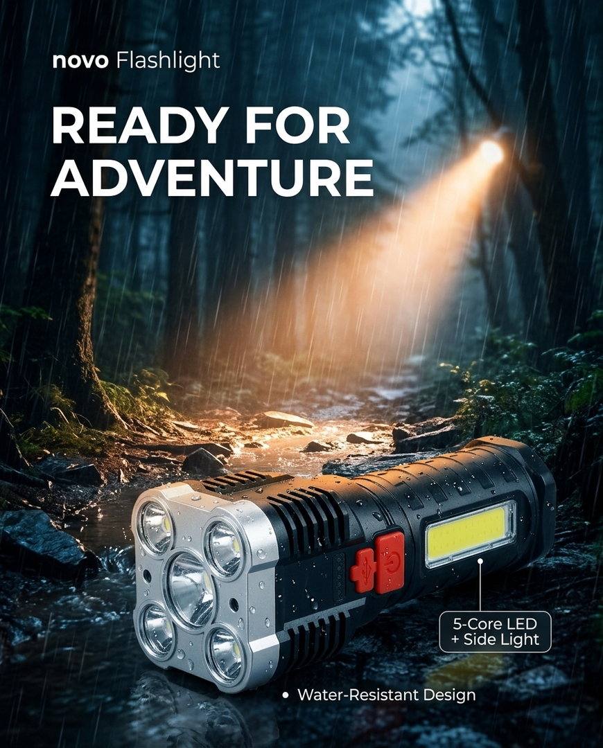novo Rechargeable LED Flashlight (5 Core Lights)