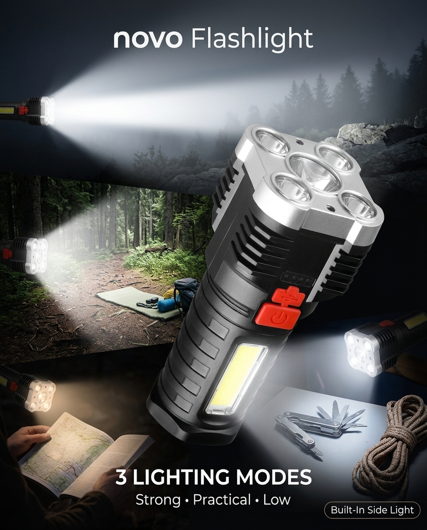 novo Rechargeable LED Flashlight (5 Core Lights)