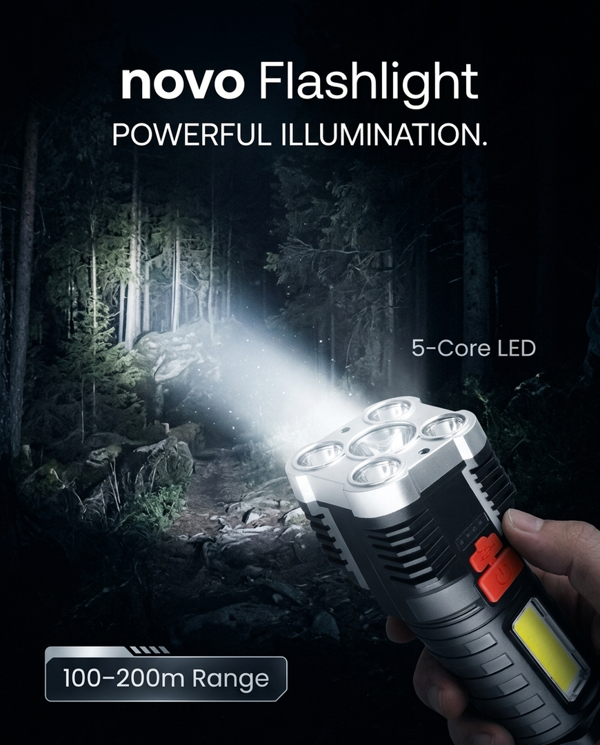 novo Rechargeable LED Flashlight (5 Core Lights)