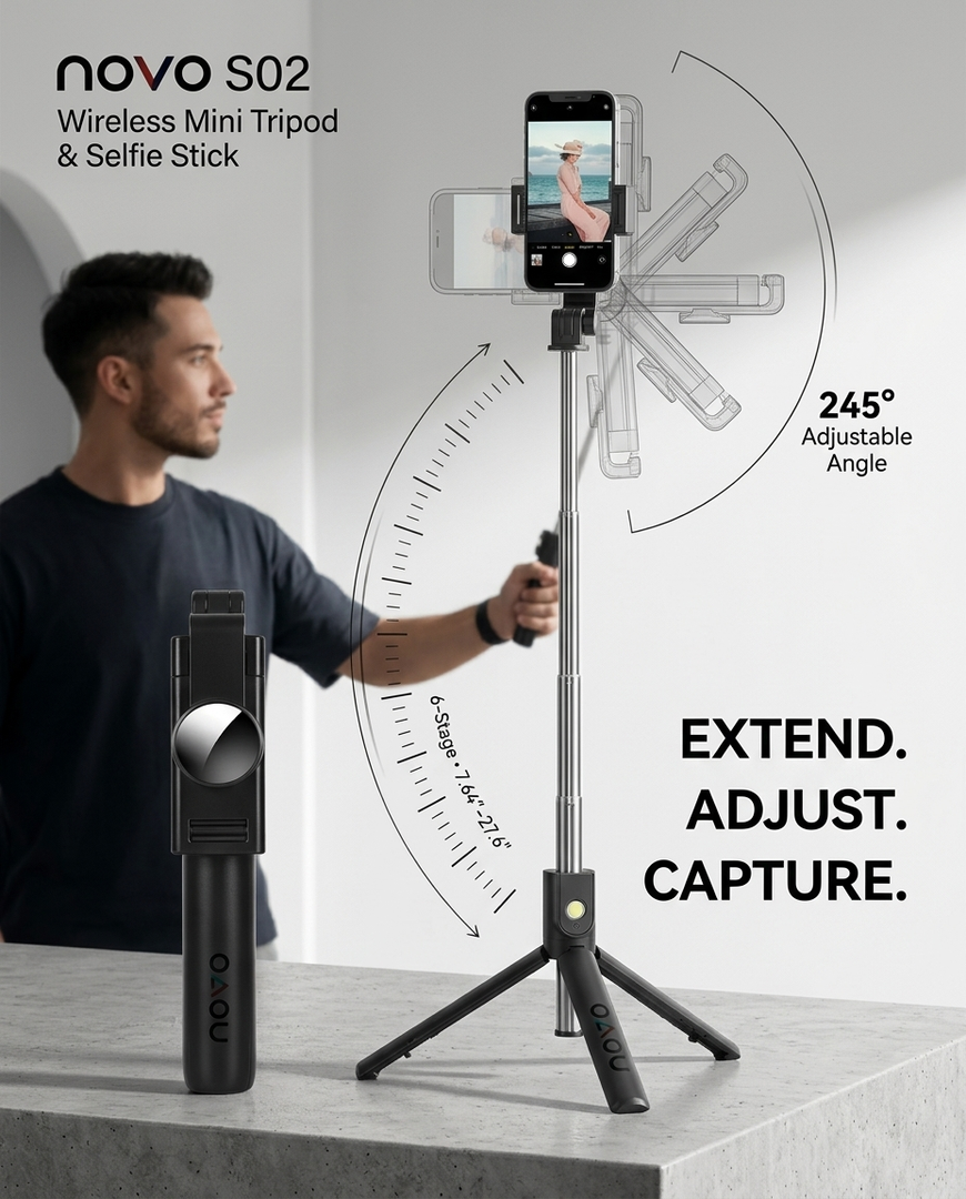 novo S02 Wireless Mini Tripod