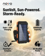 Load image into Gallery viewer, novo SunVolt 20000mAh Solar Power Bank