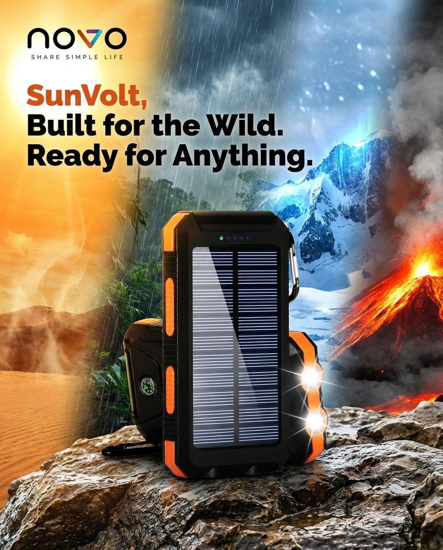 novo SunVolt 20000mAh Solar Power Bank