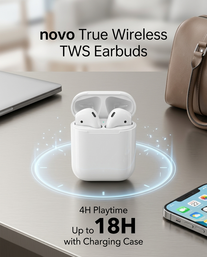 novo True Wireless TWS Earbuds
