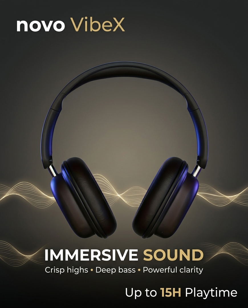 novo VibeX Over-Ear Wireless Headphones