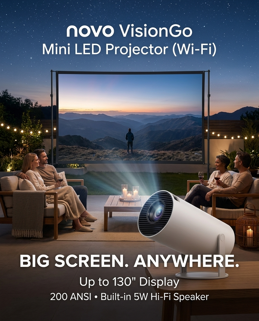 novo VisionGo Mini LED Projector (Wi-Fi)