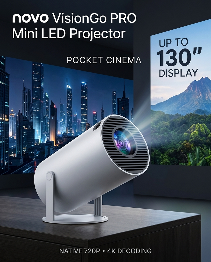 novo VisionGo PRO Mini LED Projector (Wi-Fi)